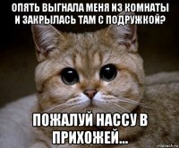 опять выгнала меня из комнаты и закрылась там с подружкой? пожалуй нассу в прихожей...