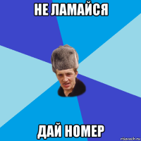 не ламайся дай номер