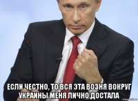  если честно, то вся эта возня вокруг украины меня лично достала