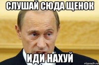 слушай сюда щенок иди нахуй