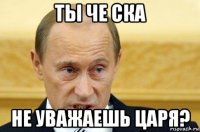 ты че ска не уважаешь царя?