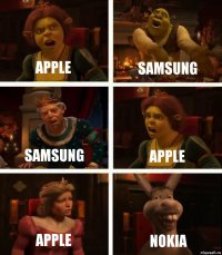 Apple Samsung Samsung Apple Apple Nokia