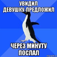 Увидил девушку-предложил Через минуту послал