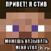 привет! я стив можешь называть меня утка