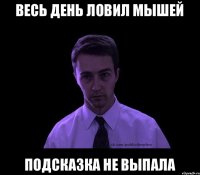 ВЕСЬ ДЕНЬ ЛОВИЛ МЫШЕЙ ПОДСКАЗКА НЕ ВЫПАЛА