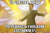 то чувство, когда погрешность у koelkova составила 5%