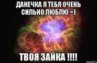 ДаНеЧкА я ТеБя ОчЕнЬ сИлЬнО лЮбЛю =) Твоя зайка !!!!