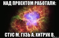 над проектом работали: стус м. гузь а. хитрук в.