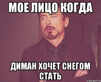 мое лицо когда диман хочет снегом стать