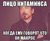 лицо китаминса когда ему говорят что он макрос