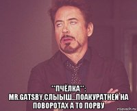  **пчёлка**: mr.gatsby,слыыш...поакуратней на поворотах а то порву