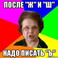 после "ж" и "ш" надо писать "ь"