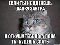 если ты не оденешь шапку завтра я откушу тебе ногу пока ты будешь спать