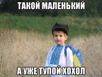 такой маленький а уже тупой хохол