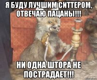 я буду лучшим ситтером, отвечаю пацаны!!! ни одна штора не пострадает!!!