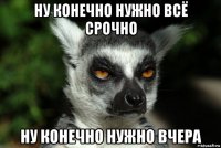 ну конечно нужно всё срочно ну конечно нужно вчера