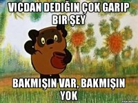 vicdan dediğin çok garip bir şey bakmışın var, bakmışın yok