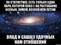 По статистике, есть только одна пара, которой пох$@ на растование осенью, зимой, весной или летом Влад и Саша)) Удачных нам отношений