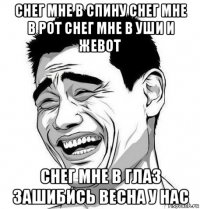 снег мне в спину снег мне в рот снег мне в уши и жевот снег мне в глаз зашибись весна у нас