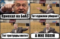 Приехал на БоАЗ Тот курилки убирает Тот тротуары метет А МНЕ ПОХУЙ