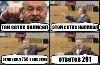 той сетке написал этой сетке написал отправил 766 запросов ответов 291