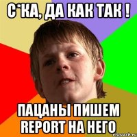 С*ка, да как так ! Пацаны пишем report на него