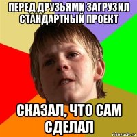 перед друзьями загрузил стандартный проект сказал, что сам сделал