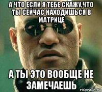 а что если я тебе скажу,что ты сейчас находишься в матрице а ты это вообще не замечаешь