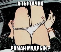 а ты точно роман мудрый ?