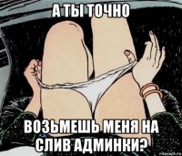 а ты точно возьмешь меня на слив админки?