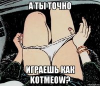 а ты точно играешь как kotmeow?