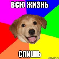 всю жизнь спишь