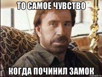 то самое чувство когда починил замок