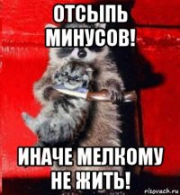 отсыпь минусов! иначе мелкому не жить!