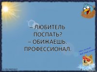 – Любитель поспать?
– Обижаешь. Профессионал.