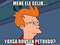 mene ele gelir.... yoxsa rovsen petuxdu?