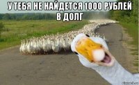 у тебя не найдется 1000 рублей в долг 