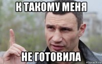 к такому меня не готовила