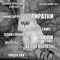 "данная программа не отвечает" глюки пиратки лицензии одни глюки ошибка номер 012 везде вылеты синий экран вылеты этот симс