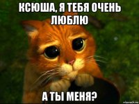 ксюша, я тебя очень люблю а ты меня?