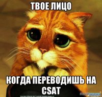 твое лицо когда переводишь на csat