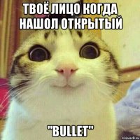 твоё лицо когда нашол открытый "bullet"