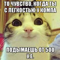 то чувство, когда ты с легкостью у компа подымаешь от 500 у.е.