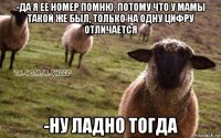 -да я ее номер помню, потому что у мамы такой же был, только на одну цифру отличается -ну ладно тогда