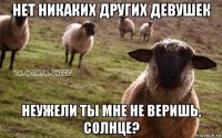 нет никаких других девушек неужели ты мне не веришь, солнце?