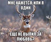 мне кажется, или я один еще не выпил за любовь?