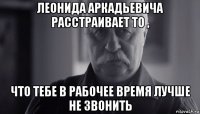 леонида аркадьевича расстраивает то , что тебе в рабочее время лучше не звонить