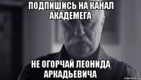 подпишись на канал академега не огорчай леонида аркадьевича