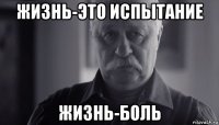 жизнь-это испытание жизнь-боль