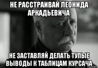 не расстраивай леонида аркадьевича не заставляй делать тупые выводы к таблицам курсача